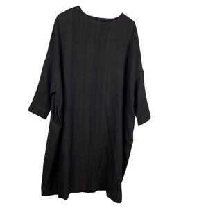 Runaway Bicycle Women's Dress Dark Gray Sz L Handloom Wool Oversized Minimalist
